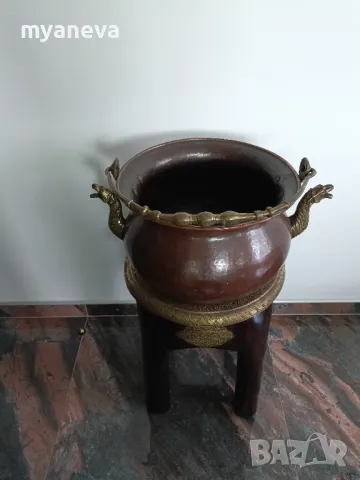 Vintage , медни казани с бронзови дръжки, дракони. , снимка 14 - Антикварни и старинни предмети - 50204317