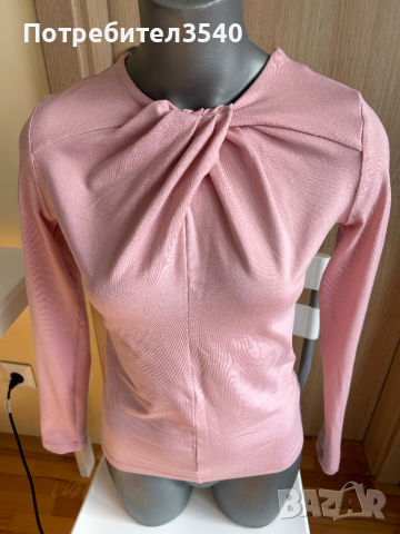 Дамска розова блуза с дълъг ръкав, снимка 2 - Блузи с дълъг ръкав и пуловери - 45057478