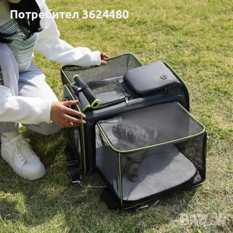 Сгъваема котешка пътна чанта 4329, снимка 4 - За котки - 52774266