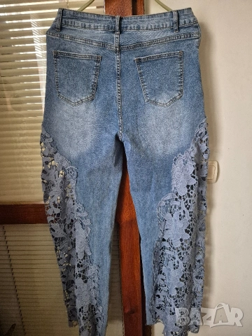 дънки с дантела, снимка 2 - Дънки - 53389968