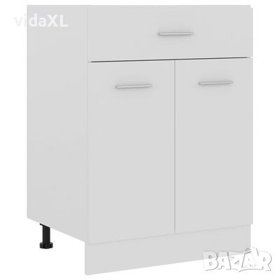 vidaXL Долен шкаф с чекмедже, бял, 60x46x81,5 см, ПДЧ(SKU:801228