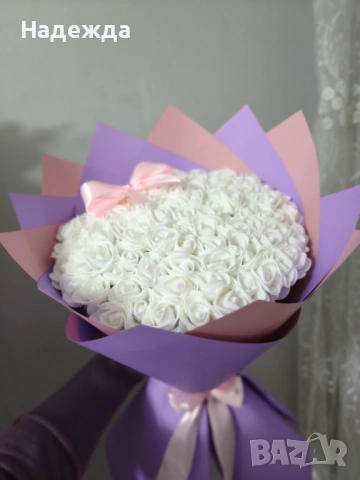 Букет от фоамени рози , снимка 3 - Изкуствени цветя - 53669464
