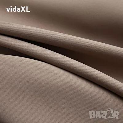 vidaXL Затъмняващи завеси с метални халки, 2 бр, таупе, 140x245 см(SKU:134436), снимка 2 - Пердета и завеси - 48678139