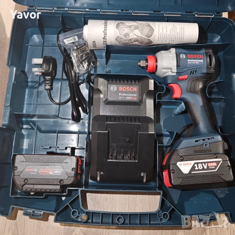 Безчетков акумулаторен ударен гайковерт BOSCH GDX 18V-285 , 2 x 5.0Ah батерии и зарядно, снимка 2 - Винтоверти - 54072412