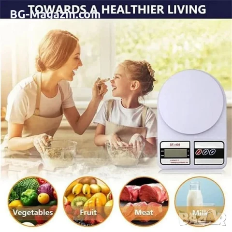 Кухненска електронна везна дигитален кантар до 10 кг за храна кафе плодове и зеленчуци кухненска, снимка 9 - Везни - 50921474