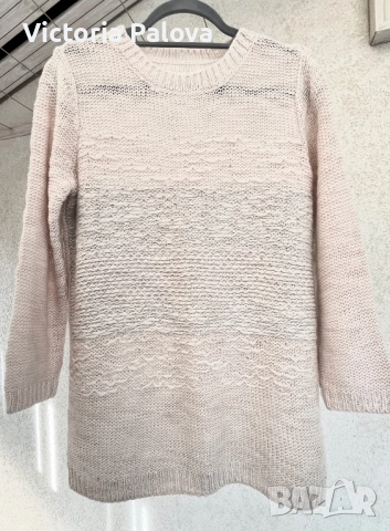 Скандинавско ръчно плетиво - нежен пуловер с фин люрекс, снимка 2 - Блузи с дълъг ръкав и пуловери - 52486708