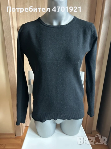 Черна дамска блуза с дълъг ръкав