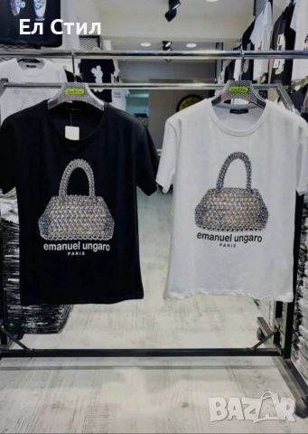 💎Дамски тениски с камъчета От С до Л свободен модел е