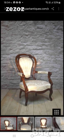 Кресла антикварни махагон-2бр., снимка 2 - Дивани и мека мебел - 51373764