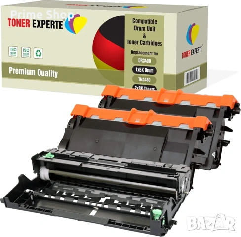 Комплект Toner Experte: 1 барабан DR3400 и 2 тонера TN3480 за Brother, снимка 3 - Принтери, копири, скенери - 53565420