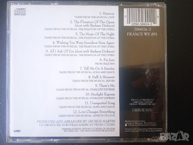 Jose Carreras Sings Andrew Lloyd Webber - матричен диск музика, снимка 2 - CD дискове - 45075300