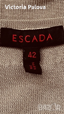 ESKADA луксозен дизайнерски топ с мъниста -100% вискоза, размер 42, снимка 8 - Корсети, бюстиета, топове - 53520074