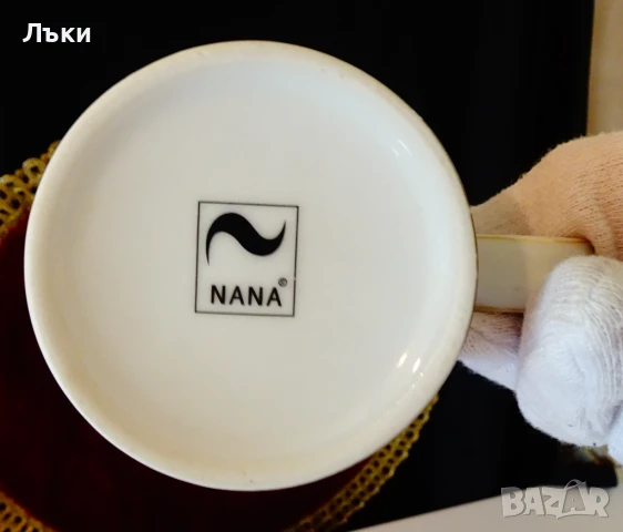 Порцеланова чаша Пауни,цветя,злато. , снимка 8 - Чаши - 51181388