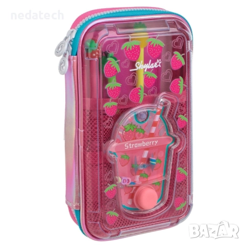 Несесер с играчка, Розов, 22.5x6x14см.