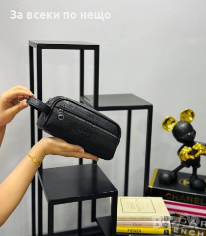 Emporio Armani✅Hugo Boss и др. Мъжка Кожена Черна Чанта Код E654, снимка 7 - Чанти - 51479416