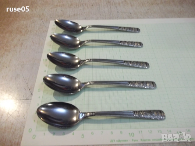 Лот от 5 бр. лъжици с релефни дръжки, снимка 2 - Прибори за хранене, готвене и сервиране - 53134508