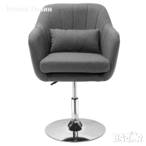 Въртящ се стол HOMCOM, Офис стол с регулируема височина, Полиестер, 60 x 60 x 79-91 см, снимка 12 - Столове - 50441997