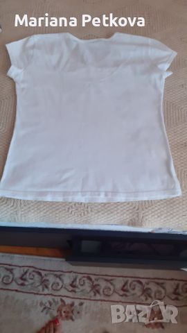 Бяла памучна тениска, снимка 4 - Тениски - 46016680
