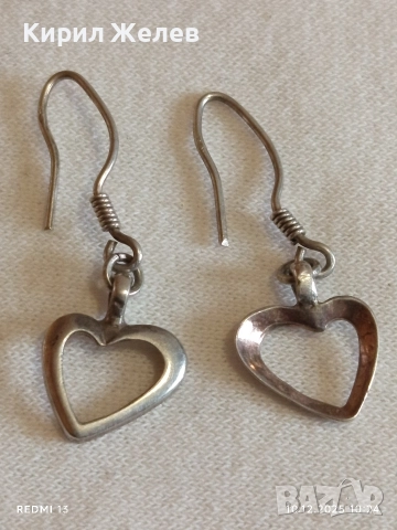 Романтични висящи сребърни обеци във формата на сърце ❤️ стил и елегантност 48089, снимка 8 - Обеци - 52718512