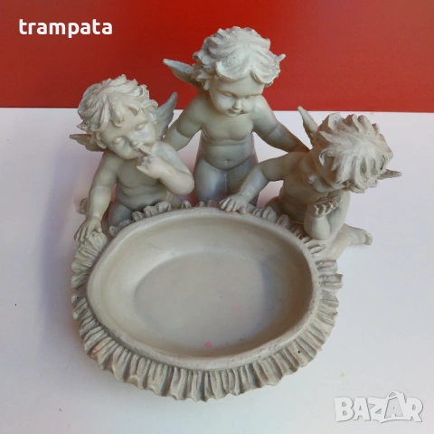 НАЙ ДОБРАТА ОФЕРТА Декоративна купичка с три ангелчета , снимка 2 - Декорация за дома - 53143725