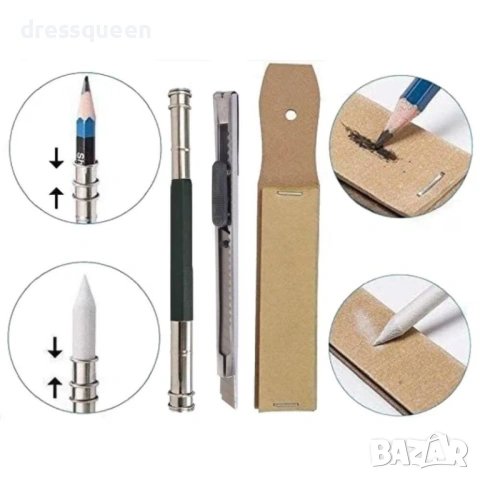 4822 Пълен комплект професионални моливи за скициране: От детайлно 5H до дълбоко 8B, снимка 11 - Ученически пособия, канцеларски материали - 53733024