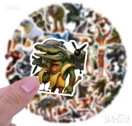 50 бр ITALIAN BRAINROT самозалепващи лепенки стикери украса декор картонена торта парти, снимка 4 - Други - 51670852