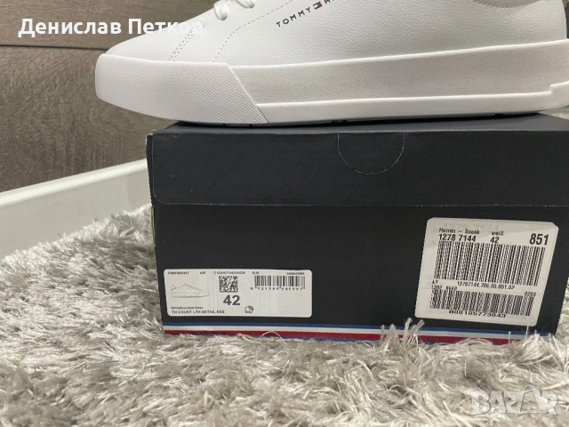 Мъжки  бели кецове Tommy Hilfinger, снимка 5 - Маратонки - 53781829