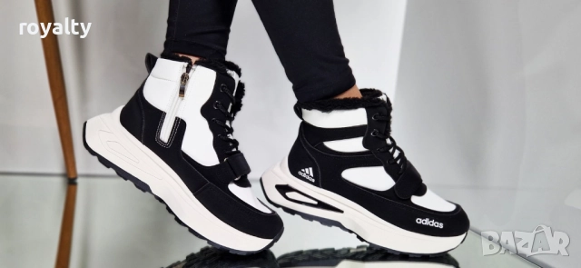 Adidas Бяло и Черно Зимни Дамски Боти , снимка 4 - Дамски боти - 52117121