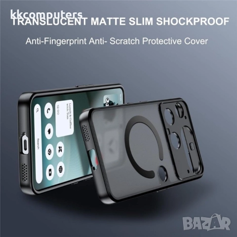 Магнитен калъф за Nothing Phone (3) 5G- Матов PC гръб, TPU рамка, MagSafe, Прахоустойчив, Вкл Протек, снимка 5 - Калъфи, кейсове - 52659643