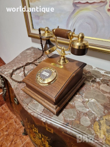 Прекрасен антикварен френски дървен телефон Lyon, снимка 5 - Антикварни и старинни предмети - 53139638