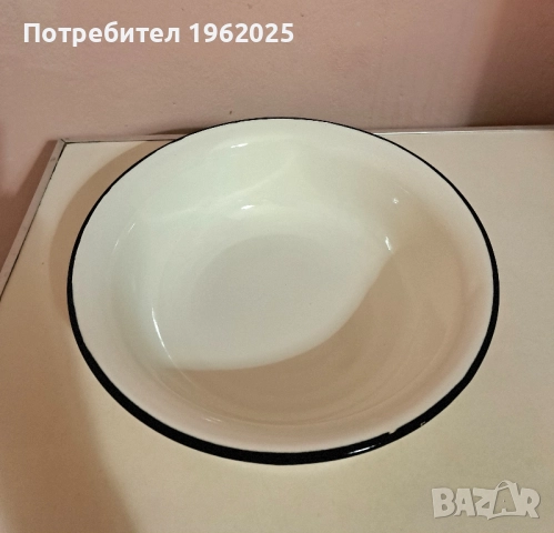 Стара Българска Емайлирана тава и Купа, снимка 7 - Антикварни и старинни предмети - 52351447