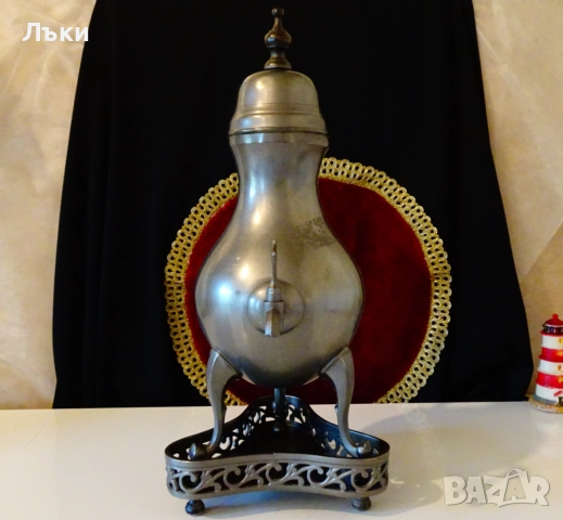 Калаен диспенсър за вино,ракия,чай,2 л.,1.1 кг. , снимка 7 - Антикварни и старинни предмети - 52280941