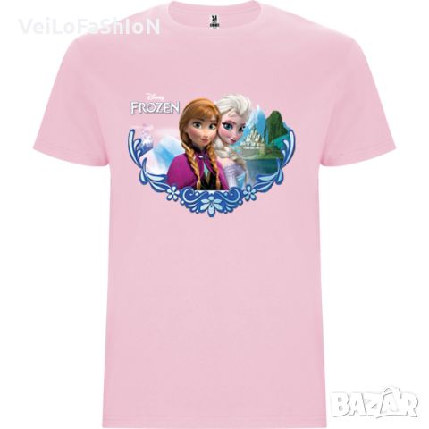 Нова детска тениска с Елза и Ана - Замръзналото Кралство (FROZEN) в розов цвят, снимка 1 - Детски тениски и потници - 45525476