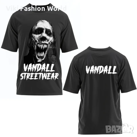 Тениска Vandall мъжка черна , тениска с надпис , фитнес