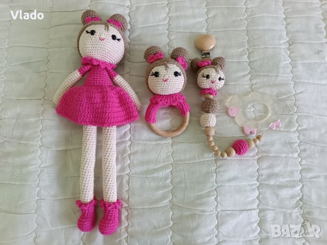 Ръчно плетени играчки дрънкалки, снимка 1 - Кукли - 45049895