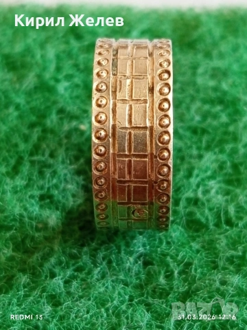 Сребърен пръстен тип халка орнаментиран гранулация ювелирна изработка 49580