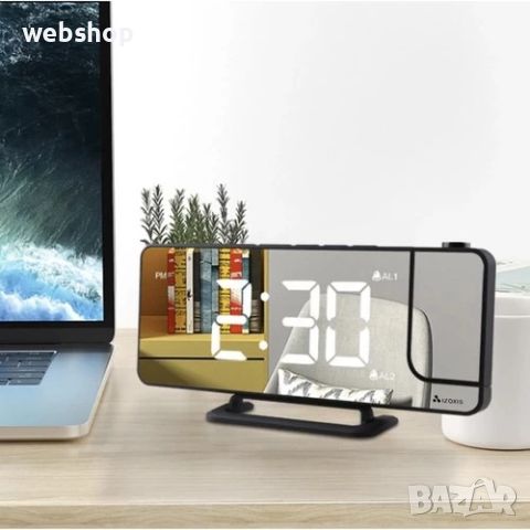 Дигитален часовник с огледален дисплей и проекция