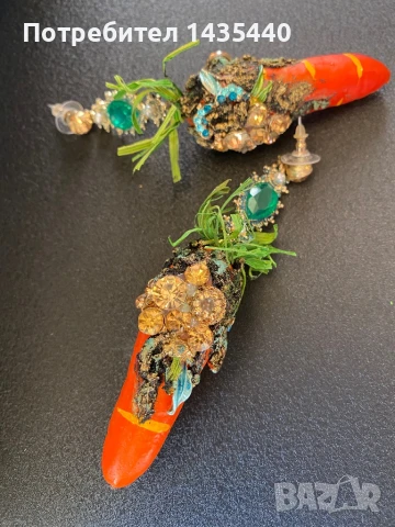 Ръчно изработени обици от серията “Забранения плод” на дизайнерката Анелия Милчева, снимка 3 - Обеци - 51110753