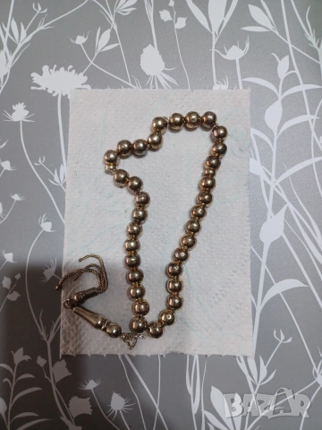 Сребърна броеница 24 грама, снимка 2 - Колиета, медальони, синджири - 53202148