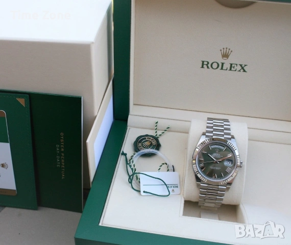 Rolex Day-Date 40mm President White Gold Olive Green Automatic Мъжки / Унисекс Различни Варианти, снимка 2 - Мъжки - 54047780