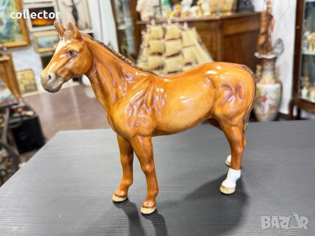 Стар порцеланова фигура на кон от Max Roesler. №7900, снимка 4 - Колекции - 53663254