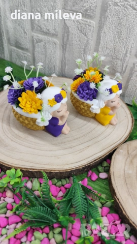 Ангелчета в жълто и лилаво!, снимка 9 - Декорация за дома - 52508713