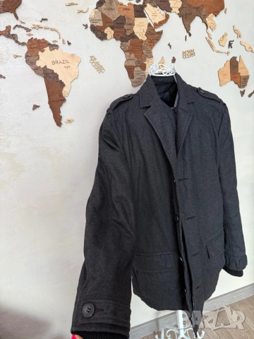 Мъжко палто вълна вълнено ххл 2хл xxl 2xl, снимка 2 - Якета - 53932134