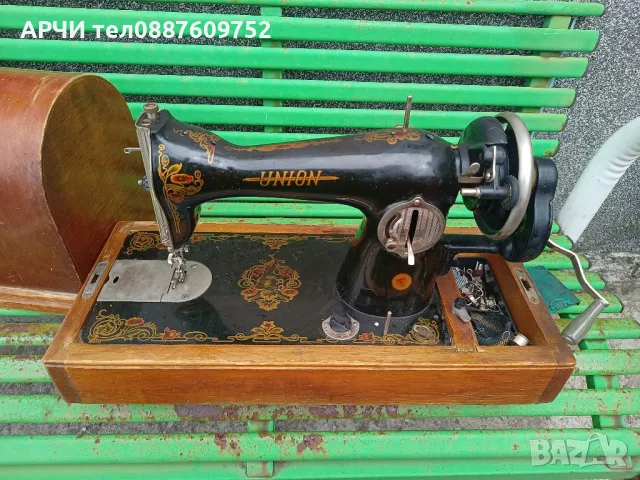 Работеща , антична , запазена шевна машина Union ( Юнион) Made in USSR, снимка 4 - Антикварни и старинни предмети - 49890224