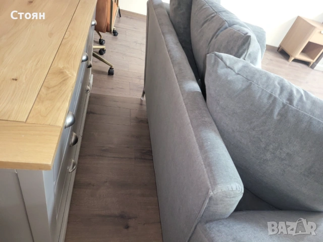 Сив диван от плат двойка Dury, снимка 3 - Дивани и мека мебел - 53754958