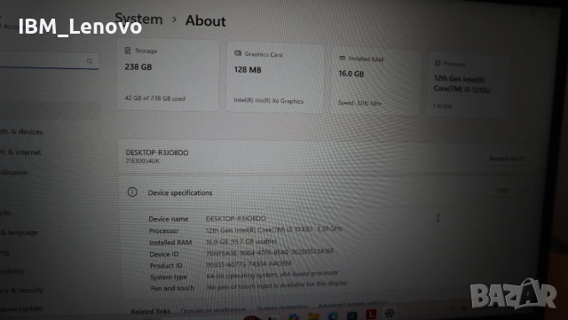 Lenovo ThinkPad E14 4 Gen / i5 1235U / NVMe 256BG / 16GB, снимка 8 - Лаптопи за работа - 53580746