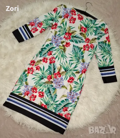 КРАСИВА рокля с флорален принт и 7/8 дължина на ръкава, снимка 6 - Рокли - 49713593