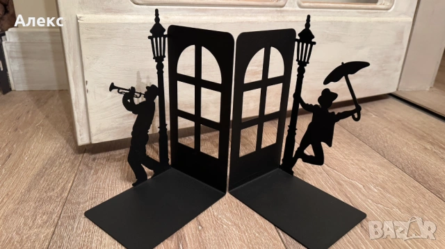 Комплект метални подпори, стойки за книги, джаз., снимка 2 - Художествена литература - 53154810