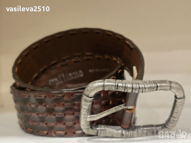 Galliano оригинален мъжки кафяв колан от естествен кожа, снимка 2 - Колани - 53891099