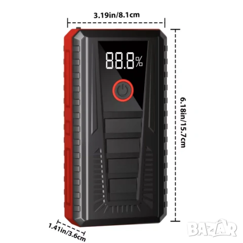 Компактно 1200A стартерно устройство за подпомагане акумулатора на автомобила , снимка 2 - Аксесоари и консумативи - 54097239